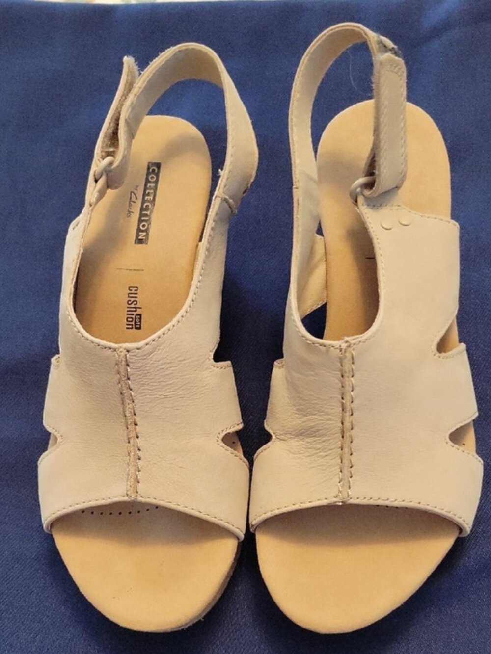 Clarks Neutral Annadel Bari Nubuck Slingback Sandals
